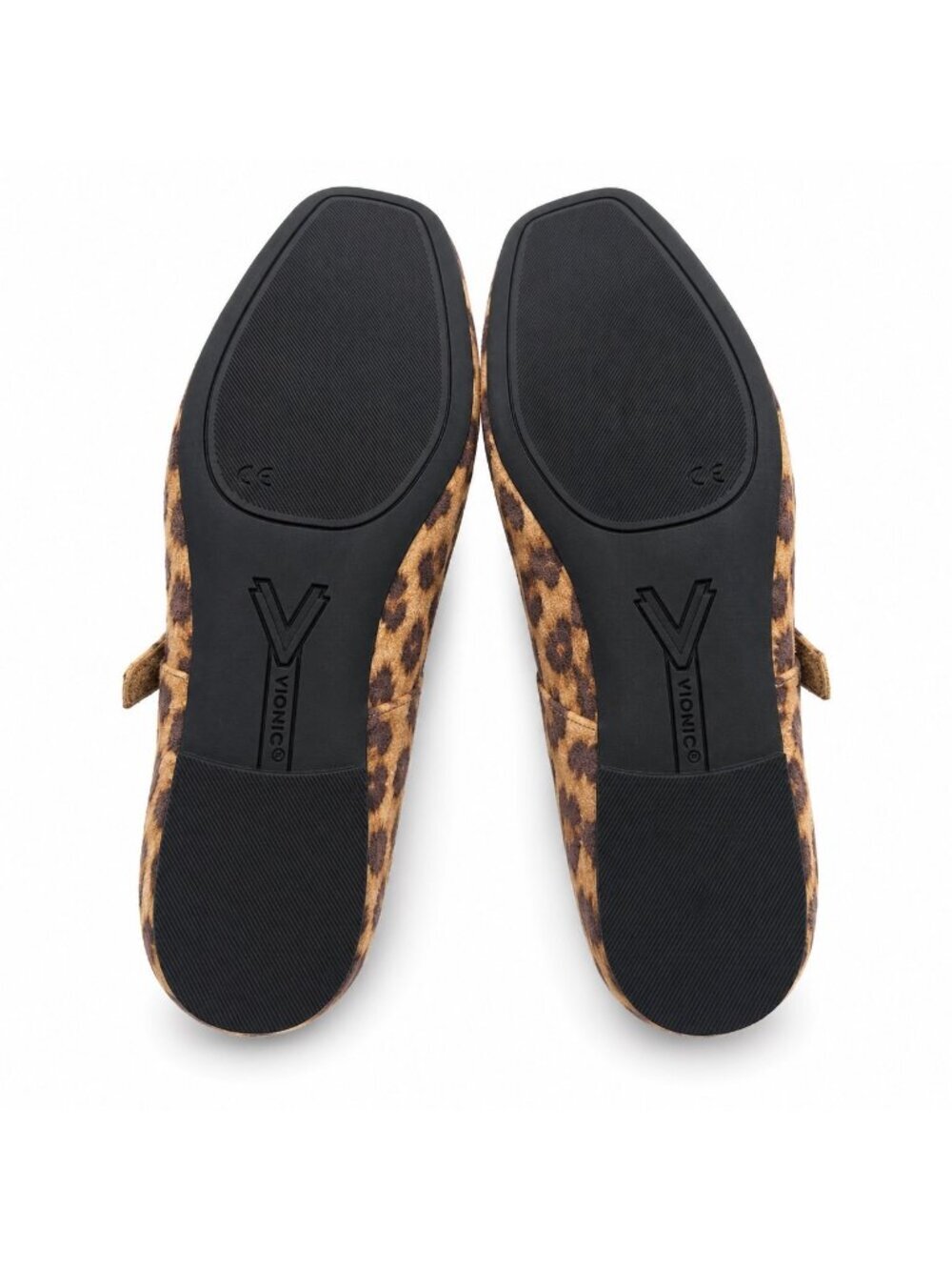 Vionic Alameda Tan Leopard Leather Orthotic Mary Jane Flats Womens 11 Square Toe - Picture 6 of 7